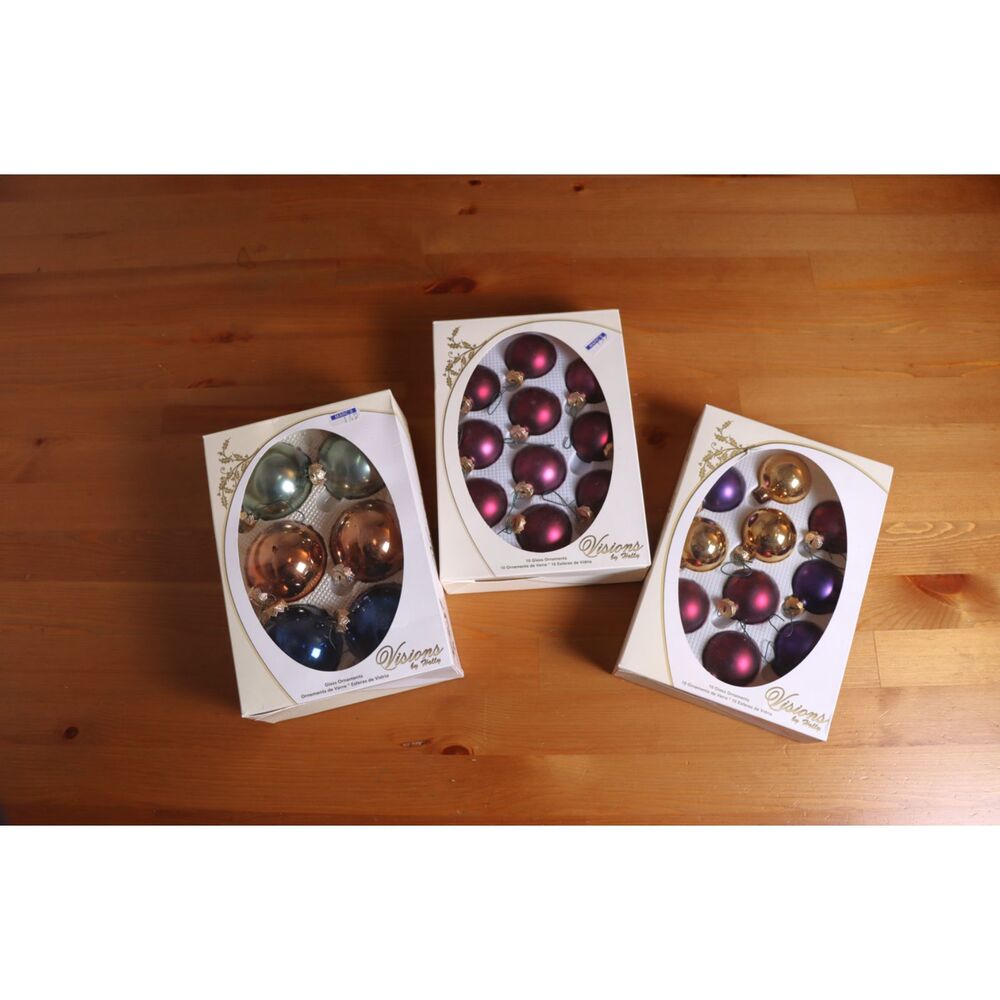 26 Vintage  Glass Christmas Ornaments 3 Boxes Visions by Holly
